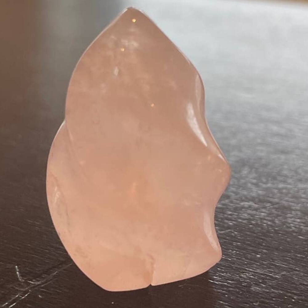 Adorable Mini Rose Quartz Crystal Flame!